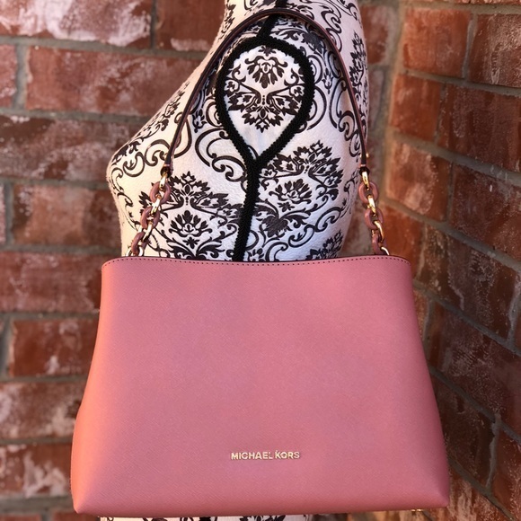 Michael Kors Lg Ew Satchel Leather Bag Rose